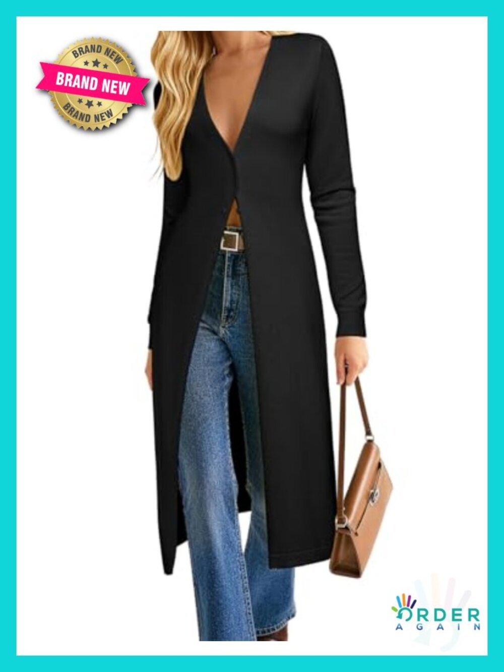 Women's Long Cardigan Duster Coat Lightweight Knit Button Up